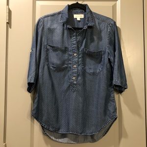 Anthropologie | Cloth & Stone Polka Dot Chambray